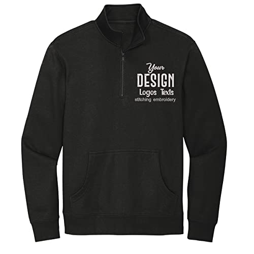 INK STITCH Men DT6106 Custom Logo Texts Stitching Design Your Own Fleece Half Zip up Sweatshirts