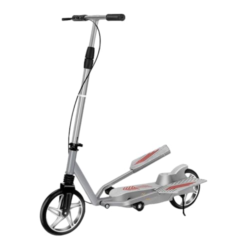 Joxoilso 大人用ペダルスクーター 1秒折りたたみ 軽量自転車 通勤キャンパス用 フリースタイル プロキックスケーター ブラック (折りたたみ式,シルバー)