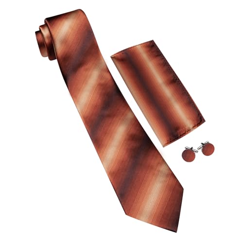 Image of Barry.Wang Plaid Ties Checkered Mens Silk Necktie Handkerchief Cufflinks