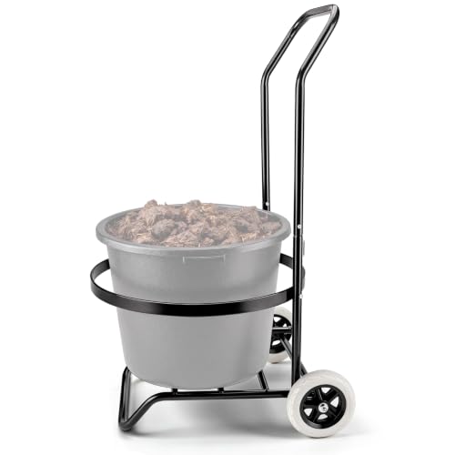 DaisyInner Muck Cart Muck Tub Wheeler for Horse Manure Feed Barn Large Bucket Tub Cart with Wheels Holds 70 Quart Bucket Lightweight Durable Hand Truck Wheeled Trolley Gas Bottle Transporter