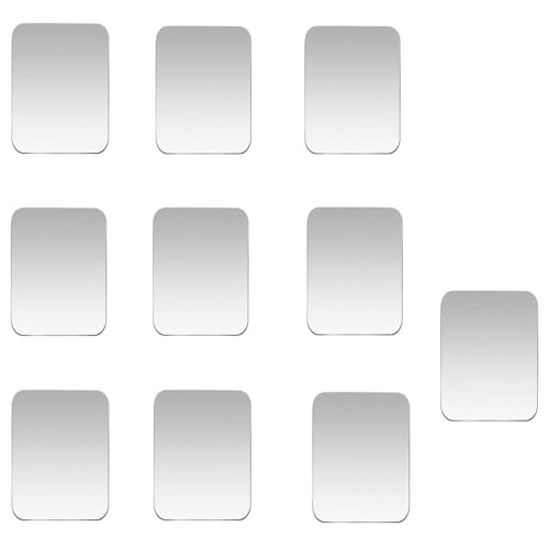 Sufune Láminas Metálicas 10 Piezas para Soporte iman movil Coche, Reemplazo de Placa de Metal Muy Finas Adhesivo Soporte movil Coche magnético