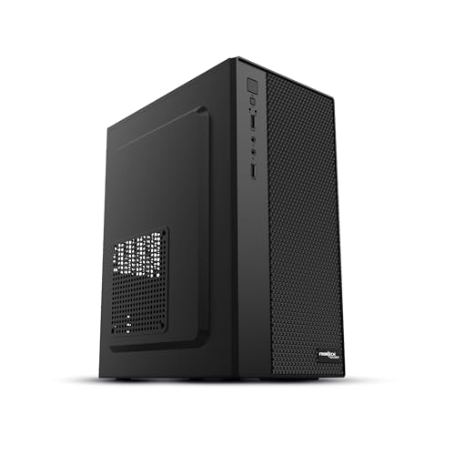 Image of Frontech Glory Compact Mid-Tower Computer Case | Silver Range | 2 x Front USB & Front Audio- Black (FT-4377)