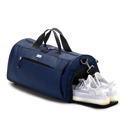 TOPDesign Gym Bag for Women & Men, Unisex Duffel Bag with Shoe Compartment & Wet Pocket for Travel Sports Gym (M Blue) by TOPDesign - Used condition - US$16.96