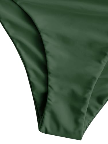 Image of ZAFUL Women High Waisted Bikini Bottoms Ruched Swimsuit Bottom Tummy Control Bathing Suit Bottoms