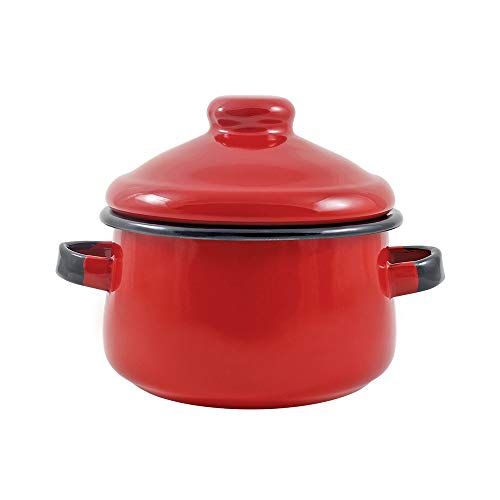 Mini Caçarola 10 Esmaltada Vermelha - 500 ml - Ewel