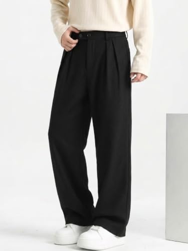 Image of Linen Pants for man | Relaxed Fit Korean Pants | Gurkha Trouser | Lower for Men | Elastic Waist Bottom wear | Straight Fit Casual Trousers | Formal Pant for Office & Wedding