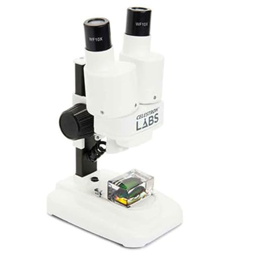 Image of Celestron - Celestron Labs - Binocular Stereo Microscope - 20x Magnification - Upper LED Illumination - Includes 2 Specimens