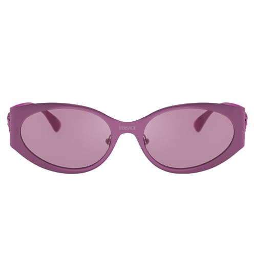 Versace VE 2263 1503AK Metallic Fuchsia Metal Round Sunglasses Violet Mirror Lens2