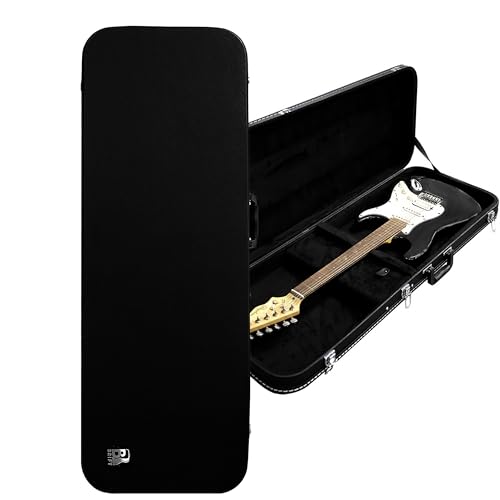 BRIFT Electric Guitar Hard Case, Heavy-Duty Hard-Shell for Fender Strat/Tele, Multi-Layer Protection with PVC Shell & Plush Interior, Includes Storage Compartment,Black