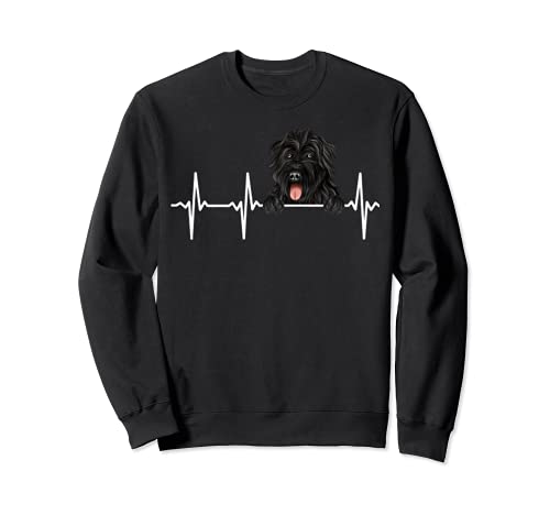 Funny Dog Heartbeat For Bouvier des Flandres Lovers Sweatshirt, Black
