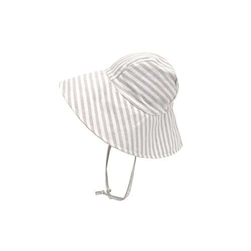 Eimmabey Baby Girls Sun Hat Cute Toddler Summer Outdoor Infant Beach Wide Brim Caps 9-24 Month Creamy-White Stripe #TOP2