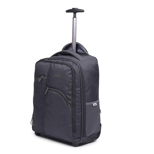 Image of FBI Fabco 40 Litre Travel Backpack Water Resistant with 3 Compartments Telescopic Aluminium Handle for Office Travel Bag for Men & Women | 2 Wheels Trolley Backpack Laptop (TH-01-Grey,Large)