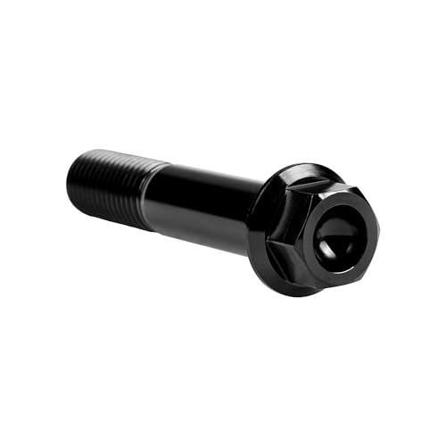 Image of Titanium Bolt M12 30 35 40 45 50 55 60 65 70 75 80 85 90mm Hex Small Flange Head for Motorcycle Car Modification Pack of 4 (M12x60mm Pitch 1.5, Black)