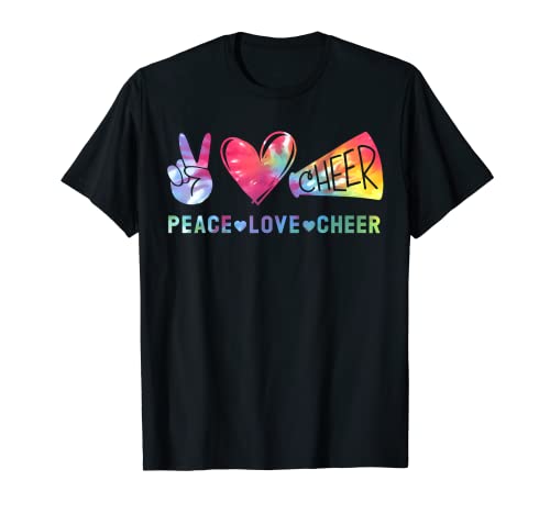 Peace Love Cheer Tie Dye Porrista Summer Camiseta