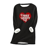 Camiseta interior cálida para mujer, camisetas térmicas con estampado de otoño e invierno, holgadas, gruesas y cálidas, camisa de moda, Negro, XXL