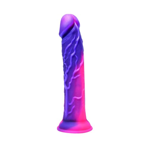 Miniatura 7 de Dildo De Silicona De 18 Cm Juguete Sexual Anal Realista, Eje Delgado, Dildo Colorido Y Adorable Con Ventosa Para Estimulación Anal Y Del Punto G, Dildos Ventosa Realista Adecuado Para Mujeres Hombres