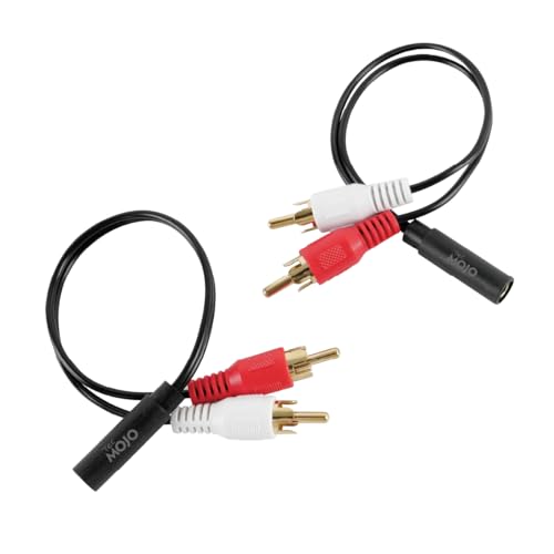 Adaptador de audio 3.5mm hembra a 2 RCA macho 11 pulgadas, pack 2 miniatura 1