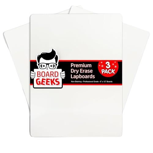 Board Geeks Mini Dry Erase Board for Kids, 3-Pack - 9x12-Inch Small White Boards for Students and Teachers - Double-Sided, Portable, and Easy-to-Clean Writing Boards for Classroom, Office, or Home