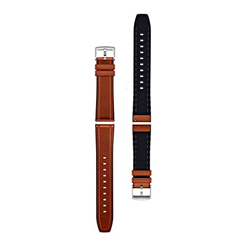 Anmino Watch Strap 22mm, Quick Release Leather and Silicone Double-Sided Material Strap, Replacement Watch Band for Men Women