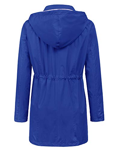 Image of LOMON Raincoat Women Waterproof Long Hooded Trench Coats Lined Windbreaker Travel Jacket S-XXL