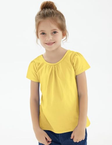 Image of Noomelfish Girls Criss Cross Back T-Shirts Short Puff Sleeve Tee Tops (5-12 Years)