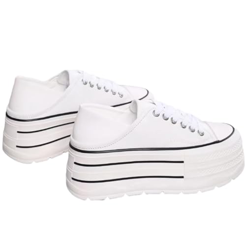Comfort Lace-up Sneakers for Women Fold-Down Heels Dual-Style Design Waterproof Chunky Platform Genuine Leather Casual Shoes