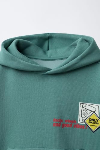 Image of Alan Jones Clothing Boys Oversize Hoodie with Placement Print | Full Sleeve Sweatshirt for Kids & Teens | Age 6-16 Years