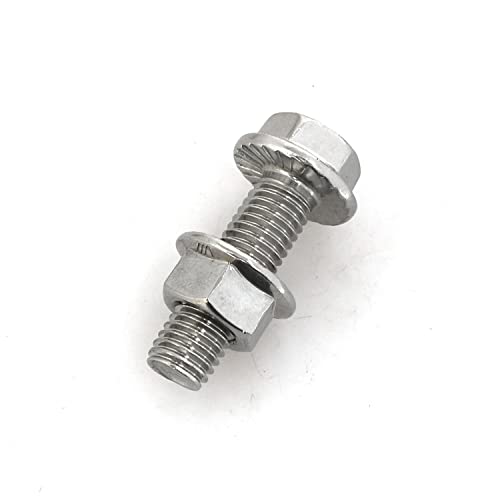 Image of heyous 10pcs Stainless Steel Flange Screws M8 x 35mm Flange Bolts, Exhaust Manifold Hardware Kit