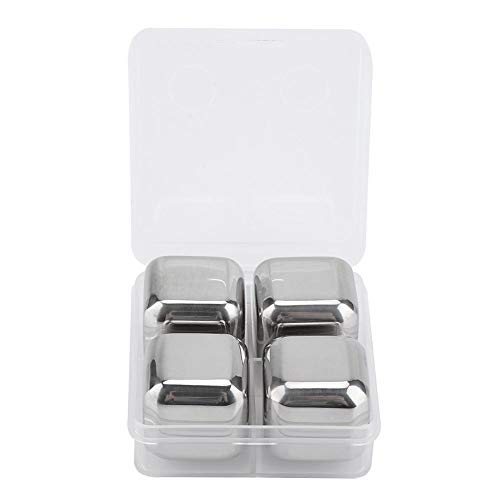 Cooling Stone for Beer, Reusable Stainless Steel Ice Cubes Set Cooling Cubes Chilling Rocks with Tong for Whiskey Vodka Wine Beer and All Drinks (Color : #1)
