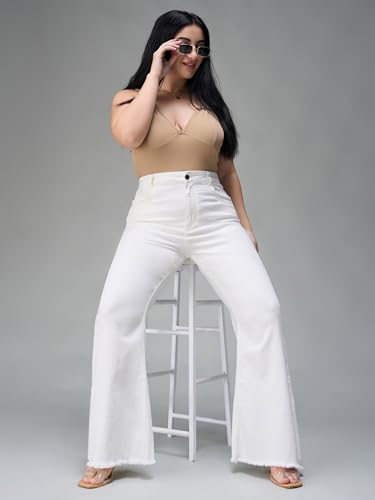 Image of Miss Chase A+ Women's Bootcut High Rise Regular Length Stretchable Denim Jeans