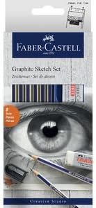 faber castell Graphite Sketch Pencil with Sharpner and Eraser