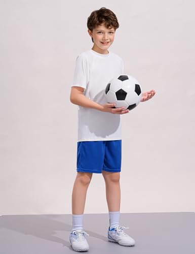 Image of Somaibo Boys Athletic Shorts Youth Quick Dry Soccer Basketball Running Gym Performance Mesh Sports Shorts for Kids