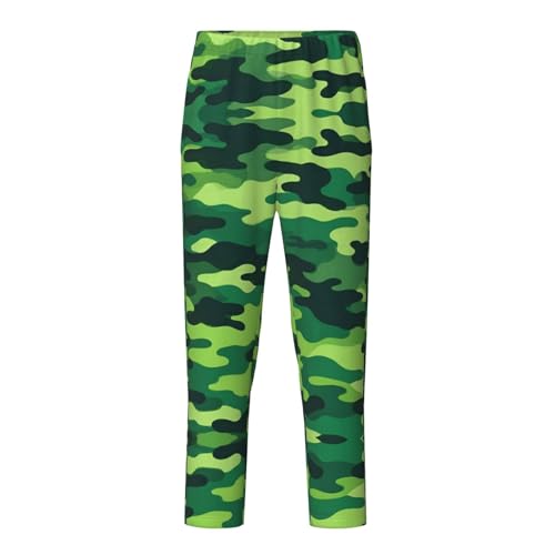 Pajama Pants Pajama Bottoms with Elastic Waistband Sleepwear Lounge Pants, Green Camouflage 2