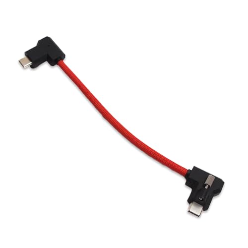 Image of Locking EVF and Monitor Cable for Blackmagic Pyxis and URSA Cine 12K Viewfinder | High Speed for 3.1 3.2 USB C | 20 Gbps | 100W | Secure Lock | (15cm (6 inch) - RED)