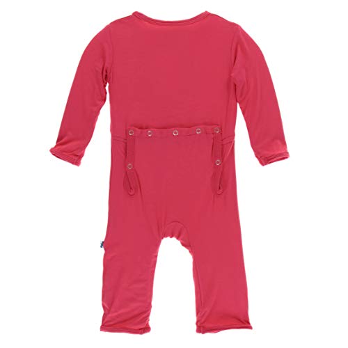 KicKee Pants Solid Coverall with Zipper (Flag Red - 3-6 Months) - Thumbnail 2