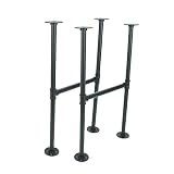 28" Metal Coffee Table Legs - Black Furniture Leg Set with Floor Protectors - DIY Projects for Bench