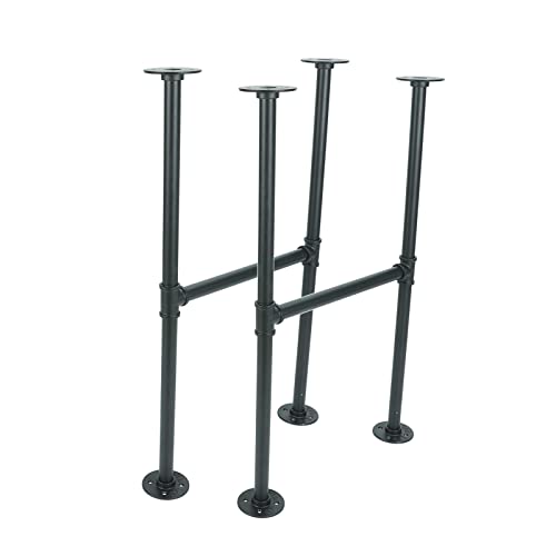 28" Metal Coffee Table Legs - Black Furniture Leg Set With Floor Protectors - Diy Projects For Bench Desk Dining Board Chairs #TOP2