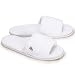 Nicely Neat 6 Pack White Open Toe Coral Fleece House and Travel Slipper - Medium