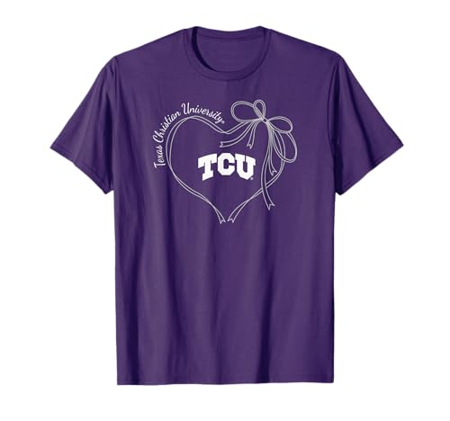 TCU Horned Frogs Bow Heart Purple Officially Licensed T-Shirt
