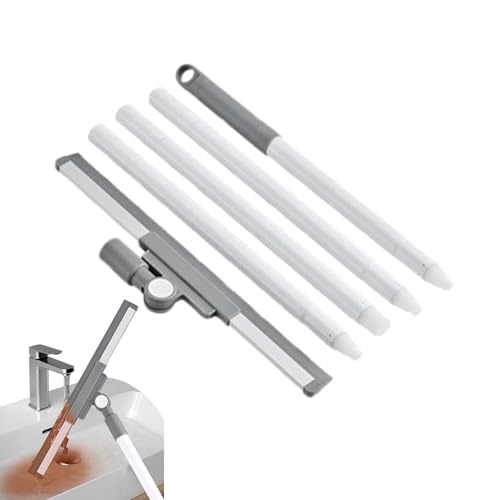 Xummpxuk Escobas de silicona para limpieza de suelos, escoba extensible de silicona, herramientas de limpieza multifunción, removedor de pelo de mascotas, escobilla de ventana con mango largo para