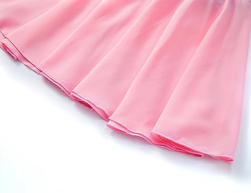 TENVDA Collant de dança para meninas com saias rosa preto vestido de balé infantil camisola babados/