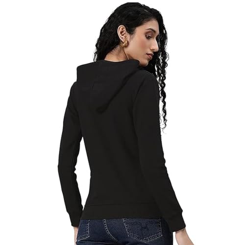 Image of Clotth Theory Women's Cotton Fleece Hooded Neck Sweatshirt | Hoodie Jacket with Kangaroo Pocket