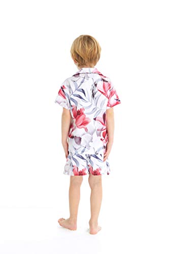 Image of Boys' Aloha Shirt Cabana Set in Signature Prints | Button Front Shirt; Soft Rayon Fabric; Signature Tropical Prints; Lightweight Comfort; Vacation Ready