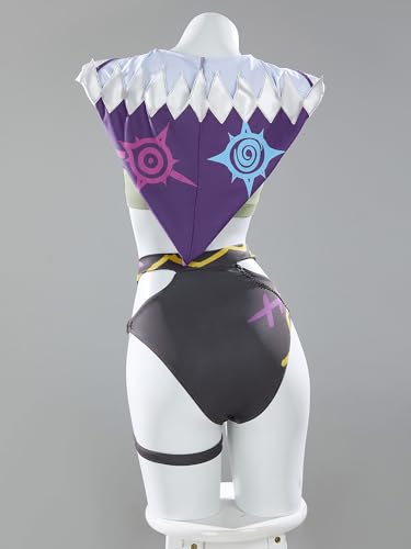 haikyuu Women Rave Swimsuit Gothic Swimsuit Bikini Set Cosplay Bathing Suit with Hood Sleeves3