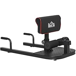 Maquina Pendulo Gym HOMCOM 3-en-1 Profundo Sissy Squat Máquina Equipo de Sentadilla para Ejercicios Abdominales Tablero Supino Multifuncional Ayuda en Cuclillas Equipo Negro
