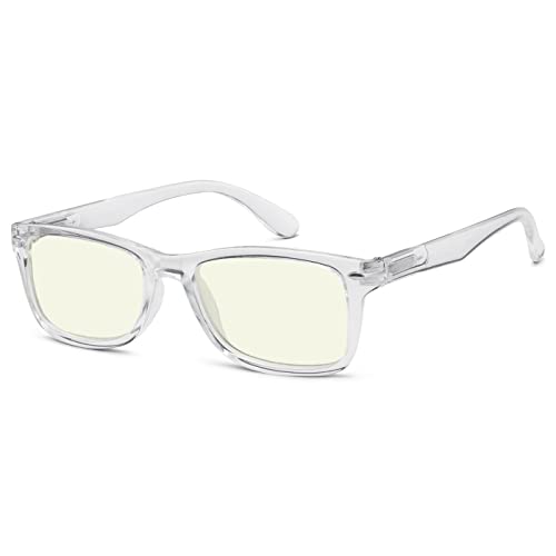 Image of Eyekepper Blue Light Reading Glasses Men Women 4.0, Small Clear