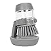 Cepillo para Platos con dispensador de jabón y Soporte de Almacenamiento, Juego de cepillos de Lavado de Cocina para Platos, ollas, sartenes, Limpieza (Gris)