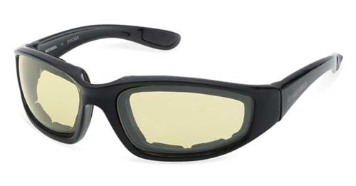 Harley-Davidson Men's Checker Square Sunglasses, Black Frames & Yellow Lenses