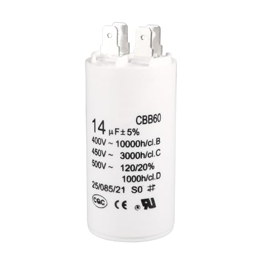 Electrofit Motorkondensator 450V AC 14µF CBB60 – Für Wechselstrommotoren, Selbstheilend, Auslaufsicher