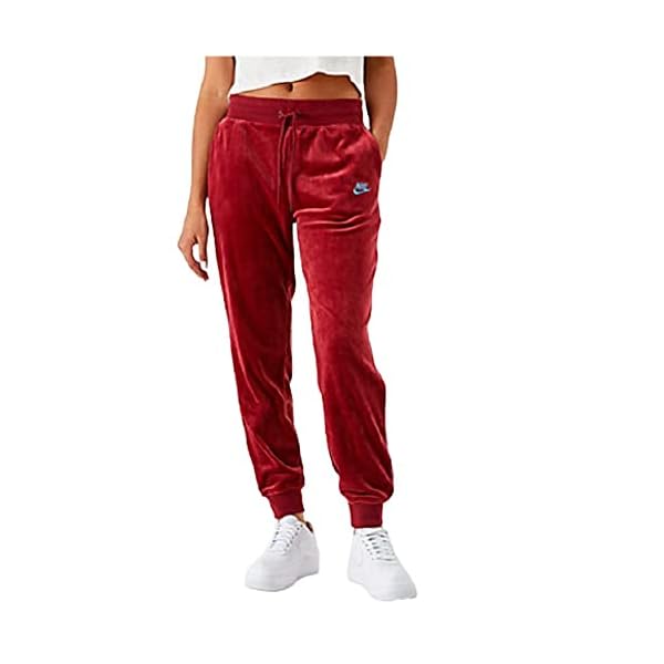 Nike Women's Sportswear Velour Heritage Jogger Pants, Red XS